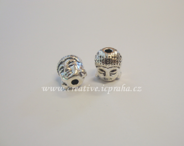 korálek Hlava Budhy 10mm starostříbro